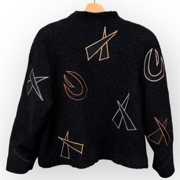 VTG MaryLou Ozbolt Storer Abstract Art Wool Jacket Size Small - Picture 2 of 13